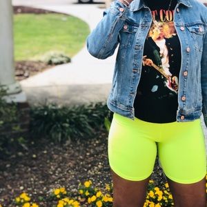 Neon Green Biker Shorts